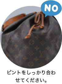 ダメな写真の例　ピントをしっかり合わせてください